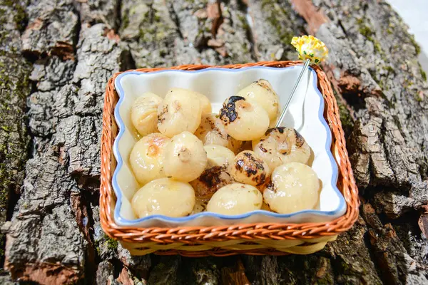 Onions Roasted Original Appetizer Italian Fine Cuisine — Stock Photo, Image