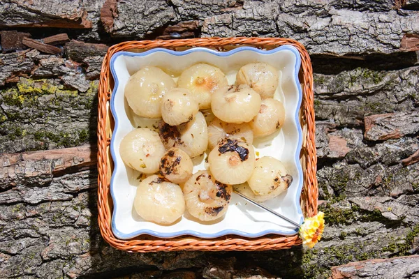 Onions Roasted Original Appetizer Italian Fine Cuisine — Stock Photo, Image