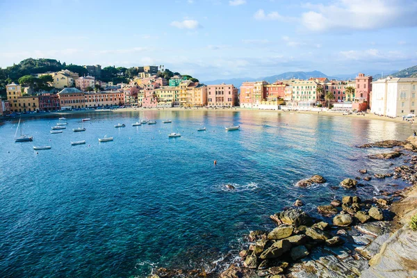 Baie Silence Sestri Levante Italie Vue Rocca — Photo