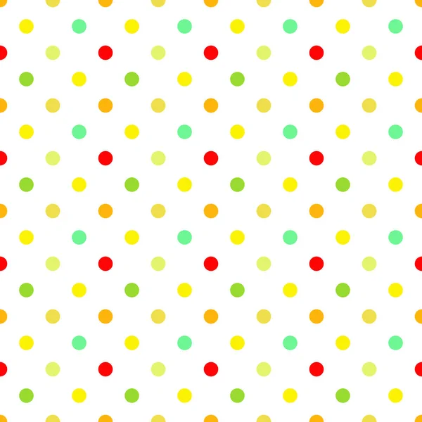 Seamless pattern of multi-colored dots on a white background for fabric, clothing, paper, blankets, dresses, shirts, bedding, tablecloths.