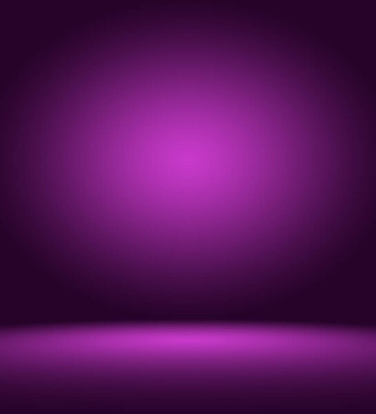 Студийный фон - пустой свет - фиолетовый фон студийной комнаты для продукта.