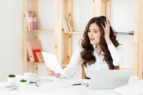 Worried stressed depressed office worker business woman. Looking desperate and confused. Disciplinary action and dismissal.Getting fired.Problems at work