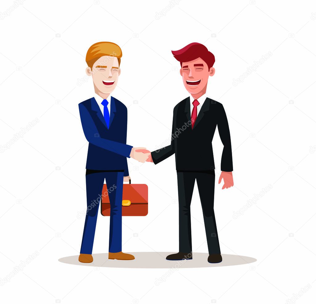 Business people at work. Character vector illustration - work process, meeting for success work.