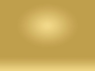 Soyut Lüks Altın Gradyan Stüdyo Duvarı. Arka plan, düzen, afiş ve ürün sunumu olarak kullanılabilir..