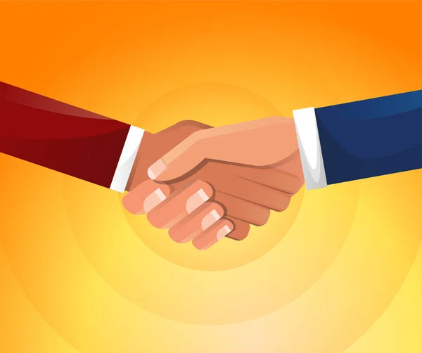 Handshake. Businessmen shake hands. Business partners make a deal. Vector illustration — Stock Vector