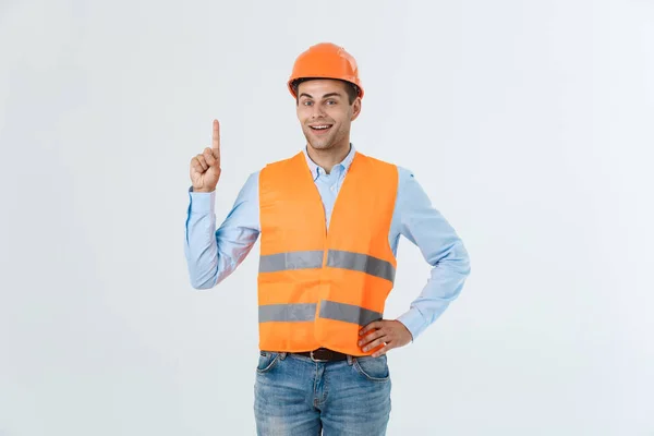 Ingeniero de construcción pensamiento, solución de problemas y soluciones concepto — Foto de Stock