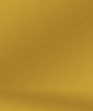 Soyut Lüks Altın Gradyan Stüdyo Duvarı. Arka plan, düzen, afiş ve ürün sunumu olarak kullanılabilir..
