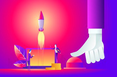 İş konsepti illüstrasyonunda bir işadamının el sıkışması başlat, başlat, başlat, savaş kavramı.