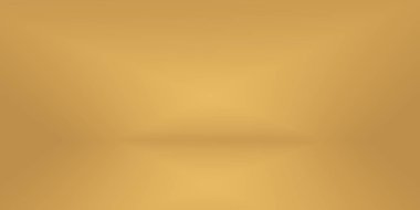 Soyut Lüks Altın Gradyan Stüdyo Duvarı. Arka plan, düzen, afiş ve ürün sunumu olarak kullanılabilir..