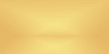 Soyut Lüks Altın Gradyan Stüdyo Duvarı. Arka plan, düzen, afiş ve ürün sunumu olarak kullanılabilir..