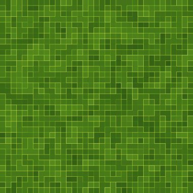 Soyut parlak yeşil kare piksel karo mozaik duvar arka plan ve doku.