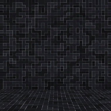 Soyut Seamless modeli. Lüks siyah mozaik doku soyut seramik mozaik yapı süslenmiş. Soyut renkli seramik taşlar.