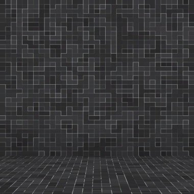 Soyut Seamless modeli. Lüks siyah mozaik doku soyut seramik mozaik yapı süslenmiş. Soyut renkli seramik taşlar.