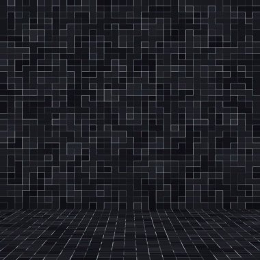 Soyut Seamless modeli. Lüks siyah mozaik doku soyut seramik mozaik yapı süslenmiş. Soyut renkli seramik taşlar.