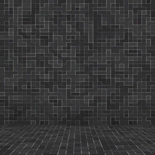 Abstrakte nahtlose Muster. Luxus schwarz mosiac Textur abstrakten Keramik-Mosaik geschmückt Gebäude. abstrakte farbige Keramiksteine. — Stockfoto