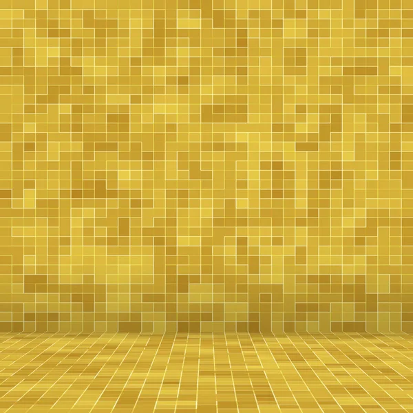 黄色ゴールド Mosiac テクスチャ抽象セラミック モザイクの詳細には、建物が飾られています。抽象的なシームレス パターン。抽象的な色のセラミックの石. — ストック写真