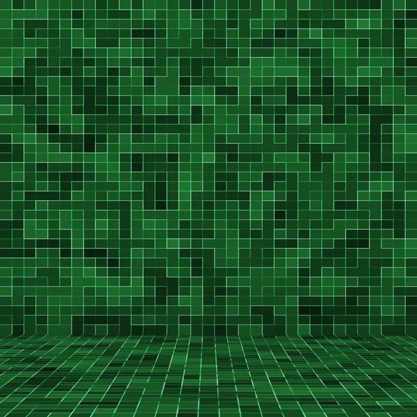 Abstraktní světlé zelené čtverečního dlaždice mozaika stěna pozadí a textury. — Stock fotografie