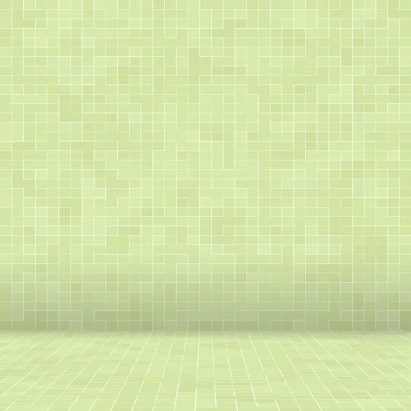 Astratto verde brillante pixel quadrato mattonelle mosaico parete sfondo e texture . — Foto Stock