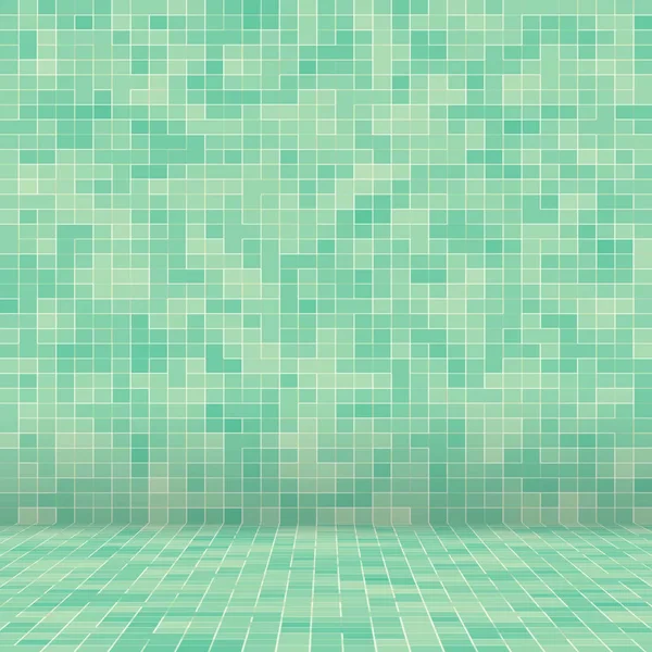 Анотація яскраво-зелена квадратна піксельна плитка мозаїчний фон стіни і текстура . — стокове фото