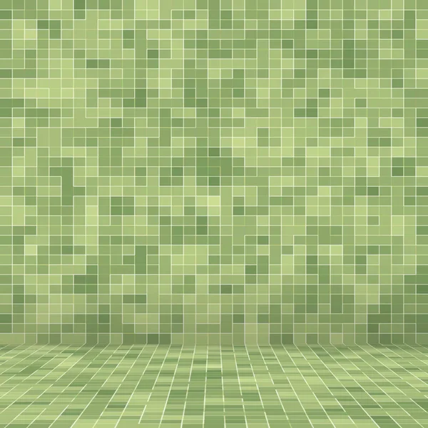 Astratto verde brillante pixel quadrato mattonelle mosaico parete sfondo e texture . — Foto Stock