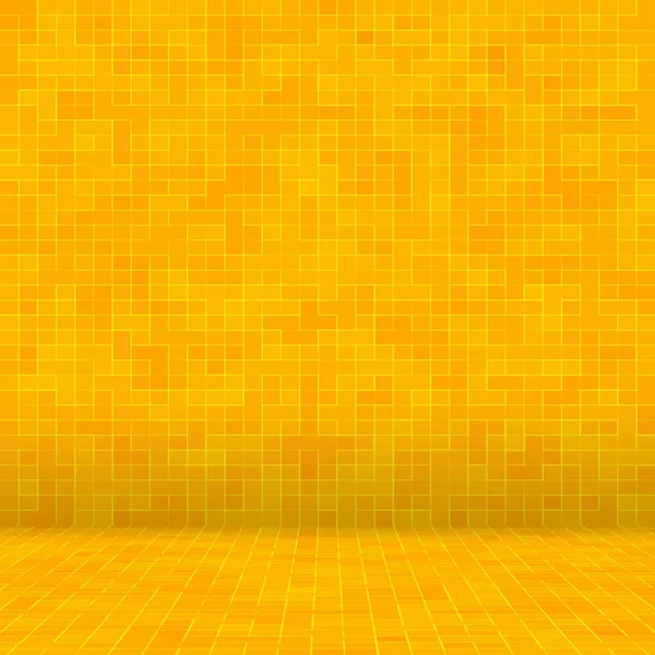抽象的なカラフルな幾何学模様、オレンジ、黄色および赤の陶器モザイク テクスチャ背景、モダンなスタイルの壁の背景. — ストック写真