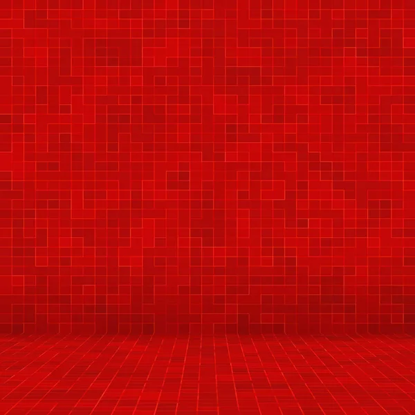 Red ceramic glass colorful tiles mosaic composition pattern background. — Stock Photo, Image