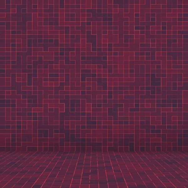 Rood keramisch glas kleurrijke tegels mozaïek compositie patroon achtergrond. — Stockfoto