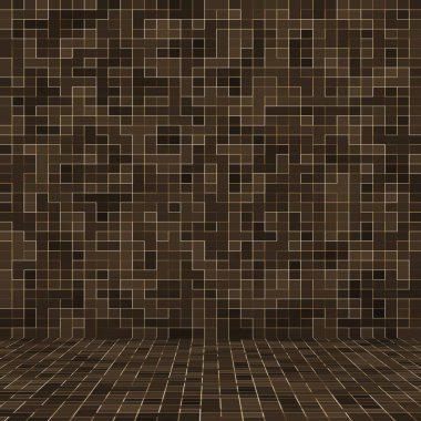 Renkli seramik taşlar. Soyut pürüzsüz Brown mozaik doku soyut seramik mozaik yapı süslenmiş. Soyut Seamless modeli.