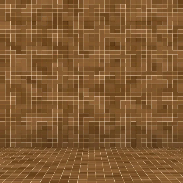 Színes kerámia kövek. Absztrakt sima barna mozaik textúra absztrakt kerámia mozaik díszített épület. Absztrakt Seamless Pattern. — Stock Fotó