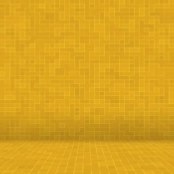 Detalj av gult guld mosaik textur abstrakt keramiska mosaik prydde byggnad. Abstrakta sömlösa mönster. Abstrakta färgade keramiska stenar. — Stockfoto