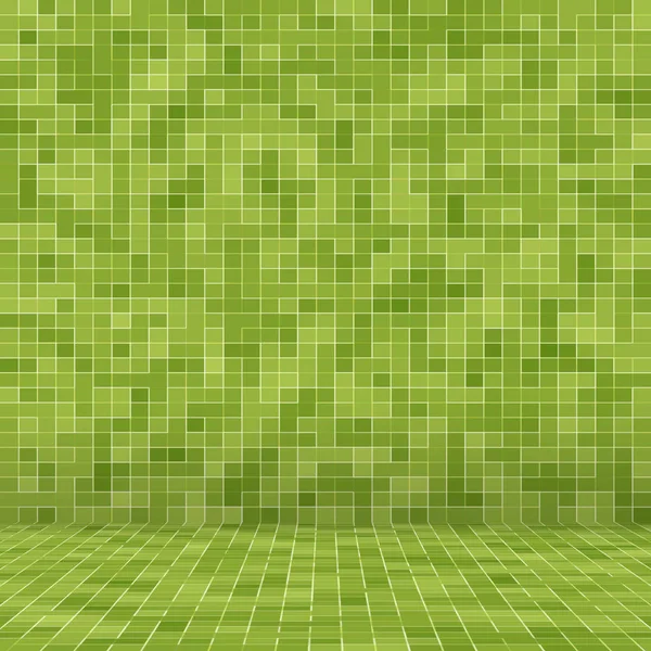 Abstrait vert vif carré pixel carrelage mosaïque mur fond et texture . — Photo