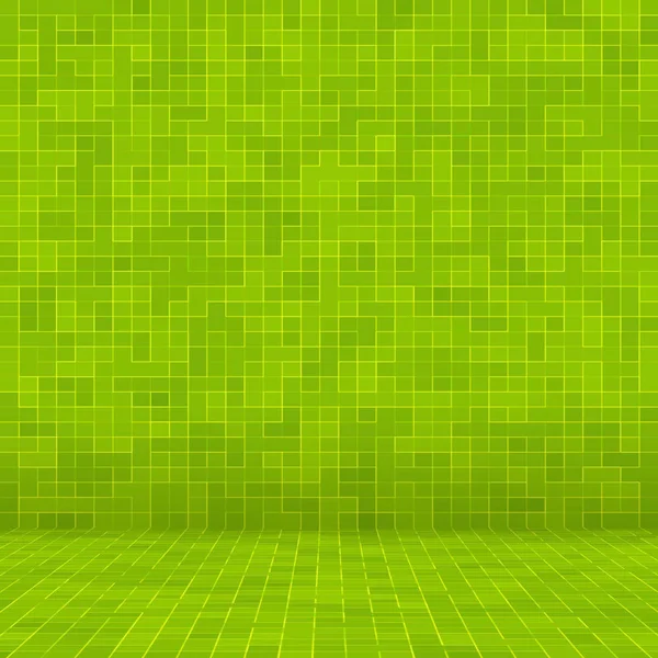 Abstrait vert vif carré pixel carrelage mosaïque mur fond et texture . — Photo