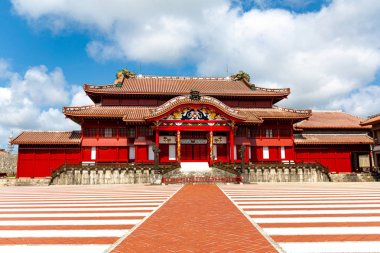 Şura Kalesi, Naha , Okinawa, Japonya. Okinawa ünlü kale biri.