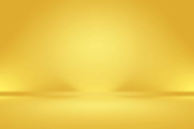 Soyut Lüks Altın Gradyan Stüdyo Duvarı. Arka plan, düzen, afiş ve ürün sunumu olarak kullanılabilir..