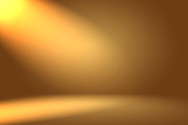 Soyut Lüks Altın Gradyan Stüdyo Duvarı. Arka plan, düzen, afiş ve ürün sunumu olarak kullanılabilir..