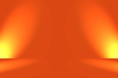 Soyut pürüzsüz Turuncu arkaplan tasarımı, stüdyo, oda, web şablonu, düz daire eğimli iş raporu