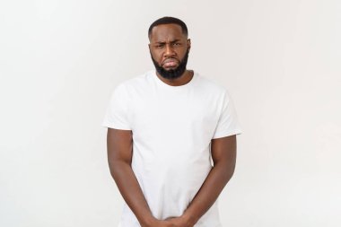 Portre siyah Afrikalı Amerikalı adam üzücü ifade
