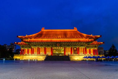 Gece Chiang Kai-Shek Memorial Hall, Taipei, Tayvan