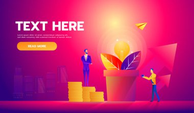 Para ağacından dolar toplayan iş adamlarının vektör çizimi. Para fabrikası. İş büyümesi, finansal başarı kavramı tasarım elementi düz stilde