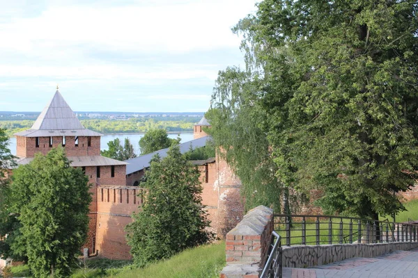Башни Стены Средневековой Крепости — стоковое фото