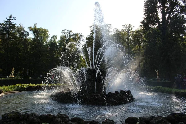 Fontana Peterhof Nel Parco Inferiore — Foto Stock