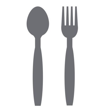 Çatal kaşık logosu gümüş rengi