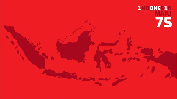 Dirgahayu Indonesia Mappe Indonesia Giorno Dell Indipendenza 75Th Indonesia Maju — Vettoriale Stock