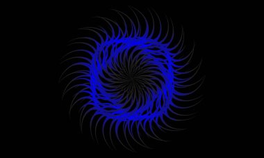 Fraktal şekilli vektör dalga süsü. simetrik mavi dalga