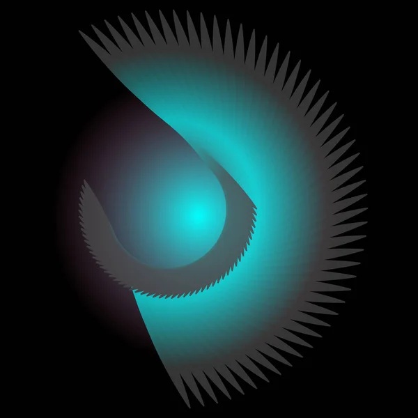概要フィンを持つ半円形の半円形のフラクタルパターン — ストックベクタ