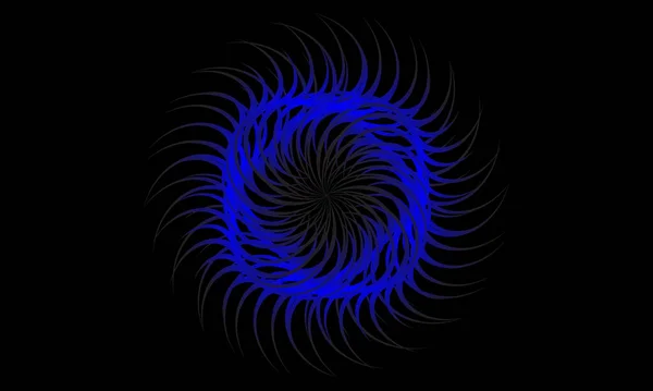 Ornamento Onda Vectorial Con Forma Fractal Onda Azul Simétrica — Archivo Imágenes Vectoriales