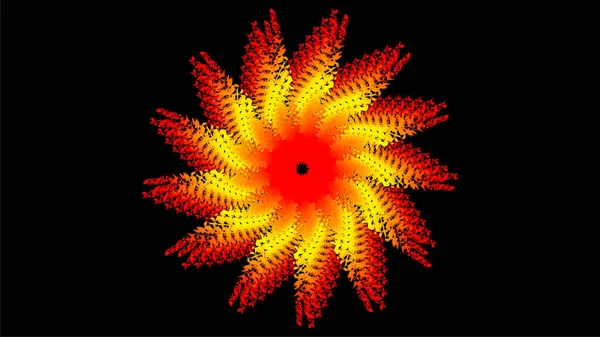 フラクタル図形ベクトル装飾 燃焼星爆発装飾 星飾り — ストックベクタ