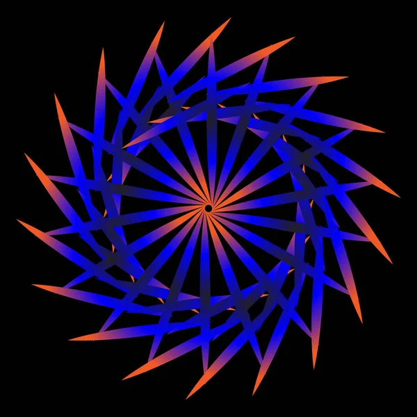 Абстрактный Синий Спирограф Черном Фоне Декоративный Элемент Спирографа Дизайна — стоковый вектор