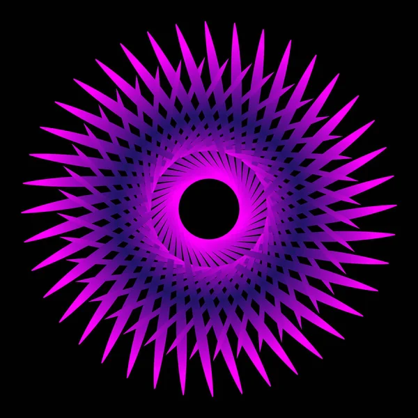 黒の背景に抽象的な紫色のスパイログラフ デザインのためのスパイログラフ装飾要素 紫紫色のスパイログラフ — ストックベクタ