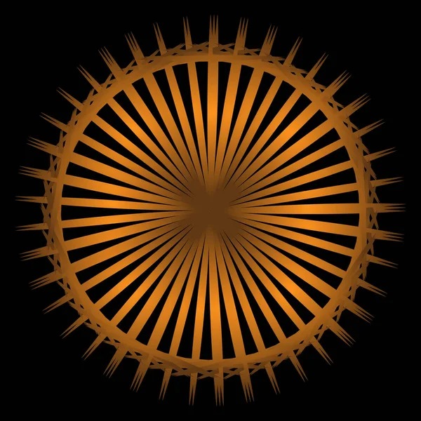 Abstract Wheels Spirograph Black Background Spirograph Decorative Element Design Gold — Stock Vector